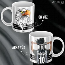 Akıncı Store Baba Kız Özel Isim ve Numara Baskılı Siyah Beyaz Kartal Tasarımlı Kupa Bardak - Hediyelik
