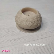 Yoyomold YY0921-YUVARLAK Çiçekli Mumluk Silikon Kalıp