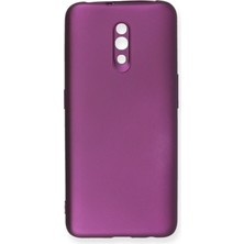 Ahlttiba Oppo Reno Için Uyumlu Kılıf Yumuaşk Renkli Esnek Premium Rubber Silikon - Mürdüm