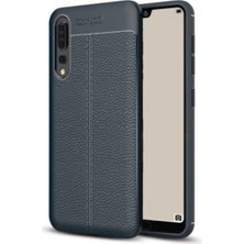 Ahlttiba Huawei P20 Pro Için Uyumlu Ultra Koruma Deri Görünümlü Silikon Yüzey Kılıf Niss Kapak