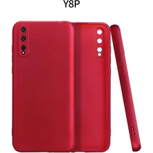 Ummeslem Huawei Y8P Için Uyumlu Kılıf Yumuaşk Renkli Esnek Premium Rubber Silikon - Bordo