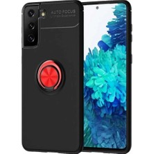 Ummeslem Samsung Galaxy S21 Plus Uyumlu Cep Telefonu Için Dönebilen Yüzüklü Standlı Silikon Ravel Kapak