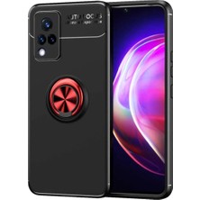 Ahlttiba Vivo V21 Uyumlu Cep Telefonu Için Dönebilen Yüzüklü Standlı Silikon Ravel Kapak