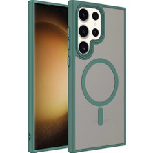 Ahlttiba Samsung Galaxy S23 Ultra Kılıf Mat Arka Yüzey Wireless Şarj Cep Telefonu Için Uyumlu Kapak Flet M-Safe Kapak