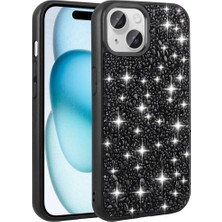 Ummeslem Apple iPhone 15 Plus Kılıf Parlak Taşlı Tasarım Cep Telefonu Için Uyumlu Kapak Linea Kapak