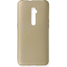 Oppo Reno 10X Için Uyumlu Kılıf Yumuaşk Renkli Esnek Premium Rubber Silikon - Gold