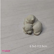 Yoyomold YY1010-2LI Yavru Köpek Birbiri Üzerinde Uyuyan Silikon Kalıp