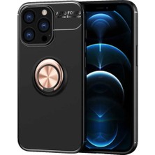 Ahlttiba Apple iPhone 13 Pro Için Uyumlu Kılıf Dönebilen Standlı Olabilen Yüzüklü Renkli Ravel Kapak