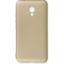 Ahlttiba Meizu M5S Için Uyumlu Kılıf Yumuaşk Renkli Esnek Premium Rubber Silikon - Gold