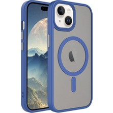 Ahlttiba Apple iPhone 15 Için Uyumlu Kılıf Mat Arka Yüzey Wireless Kablosuz Şarj Özellikli Flet Magsafe Kapak