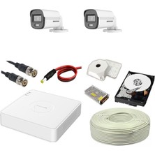 Hikvision Hıkvısıon Colorvu 2li 2mp Set Gece Renkli Sesli Görüntü 1tb HDD