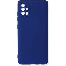 Ahlttiba Samsung Galaxy A51 Için Uyumlu Kılıf Yumuaşk Renkli Esnek Premium Rubber Silikon - Lacivert