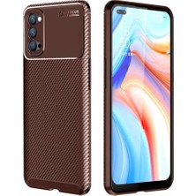 Ahlttiba Oppo Reno 4 Için Uyumlu Kılıf Karbon Tasarım Negro Kapak