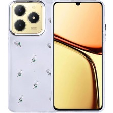 Ummeslem Realme C61 Cep Telefonu Için Uyumlu Kılıf Airbag Tasarımlı Simli Şeffaf Kutup Kapak