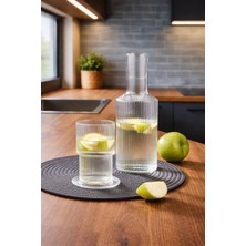 Padilon Mika Sürahi ve Bardak Seti Şeffaf Bpa Free Dayanıklı 850 ml  Akrilik Modern Tasarım Sürahi