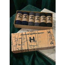 Erkek Premium Doğal Bambu Çorap 6’lı Set – %80 Gerçek Bambu Ipliği, Dikişsiz, Nefes Alan, Kutulu Koleksiyon