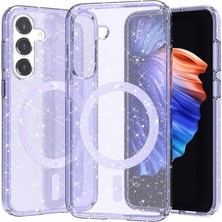 Ahlttiba Samsung Galaxy S23 Fe Kılıf M-Safe Şarj Parlayan Simli Renkli Cep Telefonu Için Uyumlu Kapak Allstar Kapak