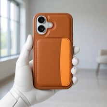 Ahlttiba Apple iPhone 16 Cep Telefonu Için Uyumlu Kılıf Kartlıklı X-Kart Silikon Kapak