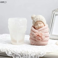 Yoyomold Kundakta Uyuyan Sevimli Bebek Mum Biblo Silikon Kalıp