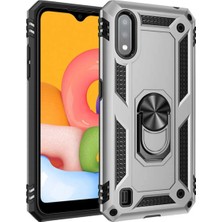 Ummeslem Samsung Galaxy A01 Kılıf Ultra Koruma Darbe Emici Tank Sağlam Çok Saglam Silikon Kapak-Gri
