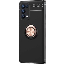 Ahlttiba Oppo Reno 5 Pro 5g Için Uyumlu Kılıf Dönebilen Yüzüklü Standlı Silikon Kapak