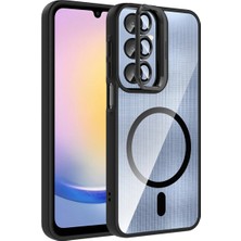 Ahlttiba Samsung Galaxy A25 Telefonu Için Uyumlu Kılıf Standlı Lens Hediyeli M-Safe Şarj Özellikli Etro Kapak