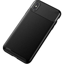Ahlttiba Iphone Xs 5.8 Cep Telefonu Için Uyumlu  Kılıf Karbon Tasarım Negro Kapak