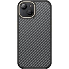 Ahlttiba Apple iPhone 15 Için Uyumlu Kılıf Magsafe Şarj Özellikli Karbon Fiber Görünümlü Antina Kapak