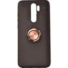 Ahlttiba Xiaomi Redmi Note 8 Pro Uyumlu Cep Telefonu Için Dönebilen Yüzüklü Standlı Silikon Ravel Kapak
