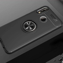 Ahlttiba Huawei P20 Lite Uyumlu Cep Telefonu Için Dönebilen Yüzüklü Standlı Silikon Ravel Kapak