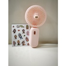 Arell Teknoloji Şarjli Mini El Fanı Masa Fanı Soğutucu Masa Üstü Vantilatör USB  3 Kademeli Olup Sticker Hediyeli