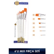 İnci Tuval 6'lı Mix (Suluboya-Akrilik-Yağlı Boya) Fırça Seti