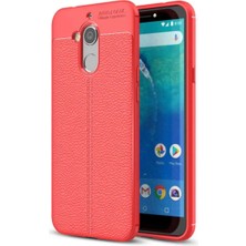 Ahlttiba General Mobile 8 Için Uyumlu Ultra Koruma Deri Görünümlü Silikon Yüzey Kılıf Niss Kapak