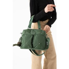 Baginn Klinkır Kadın Omuz Çantası Çok Cepli Hafif Su Itici Kumaş Çapraz Askılı Kol Çantası 32*26 cm