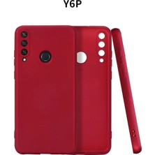 Ummeslem Huawei Y6P Için Uyumlu Kılıf Yumuaşk Renkli Esnek Premium Rubber Silikon - Bordo