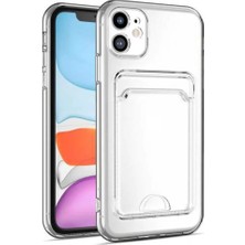 Iphone 12 Için Uyumlu Kılıf Kartlıklı Şeffaf Setra Clear Kart Konulabilen Kapak