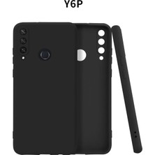 Ummeslem Huawei Y6P Için Uyumlu Kılıf Yumuaşk Renkli Esnek Premium Rubber Silikon - Siyah