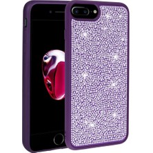 Ummeslem Apple iPhone 7 Plus Kılıf Parlak Taşlı Tasarım Cep Telefonu Için Uyumlu Kapak Ston Kapak