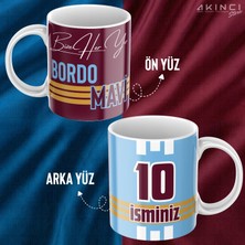 Bordo Mavi 1967 Kişiye Özel Isim ve Numara Baskılı Taraftar Tasarımlı Kupa Bardak - Hediyelik