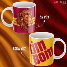 Sarı Kırmızı Cimbom Aslan Tasarımlı Taraftar Baskılı Kupa Bardak - Hediyelik