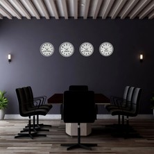 SHC4200 Beyaz 4’lü Dünya Saatleri Seti 36 cm – Otel & Ofis Tipi