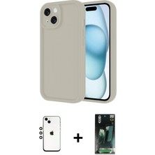 İlk El Grup Ieg™ iPhone 14 Kılıf Yankı Yansıma Özel Seri - Şeffaf 360 Full Body Arka Koruyucu + Gümüş Shine Kamera Lens