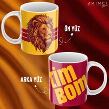 Akıncı Store Sarı Kırmızı Aslan Tasarımlı Kupa Bardak - Hediyelik