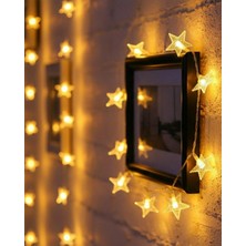 Uravas Store 5 Metre 20 Yıldızlı LED Işık Zinciri Daylight Beyaz Salon Oda Dekoru