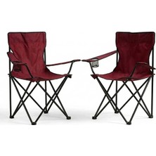 Koçtaş Basic Katlanabilir Kamp Sandalyesi Seti Bordo Metal İskelet ve Polyester Kumaş 2'li