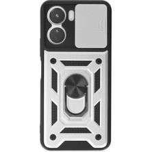 SHC4200 Y16 Kılıf Pars Lens Yüzüklü Silikon - Gümüş