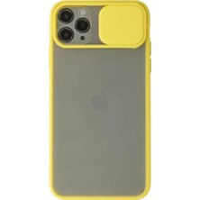 SHC4200 Iphone 11 Kılıf Palm Buzlu Kamera Sürgülü Silikon - Sarı