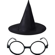 SHC4200 Harry Potter Şapkası Gözlüğü Siyah Renk