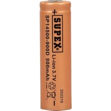 Uravas Store Supex 14500-900D Lityum Ion 3.7VOLT 900MAH Şarj Edilebilir Başlıksız Pil