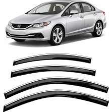 Carat Honda Civic 2012-2016 Slim Krom Cam Rüzgarlığı 4 Parça